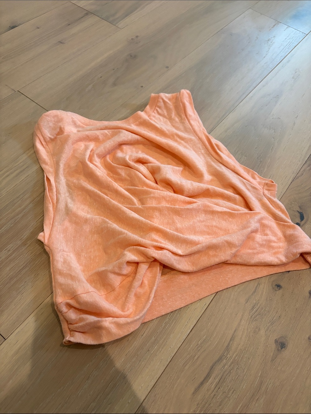 Free People Movement Lightweight Cropped Twist Peach Tank Top